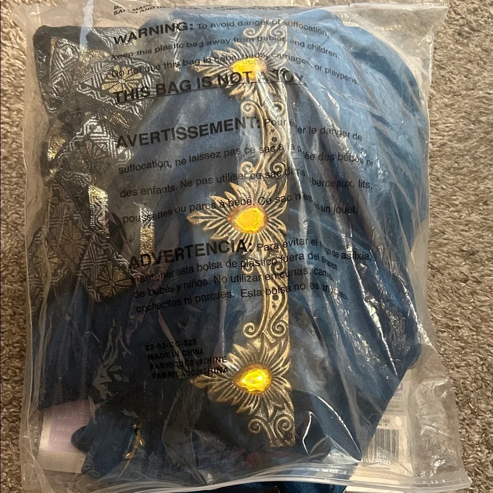 Lady Guinevere California Costumes Medieval Blue and Gold Dress - Picture 2 of 2